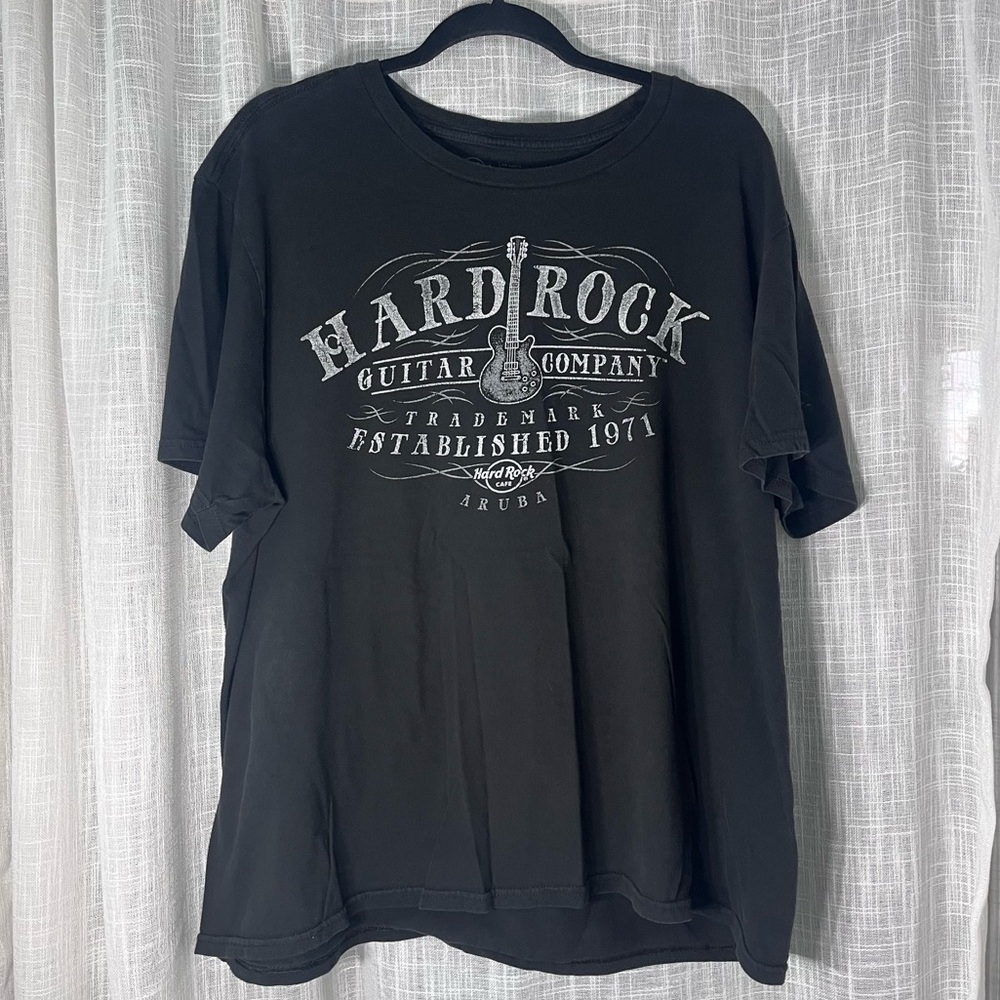 Hard Rock Cafe Guitar Company Cafe Aruba Black T-shirt Size XXL